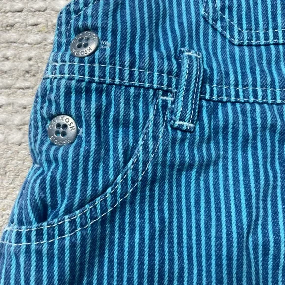 Vintage OshKosh B'Gosh Blue Pinstripe Overall Dress Jumper Baby Size 24 Months - Picture 3 of 7
